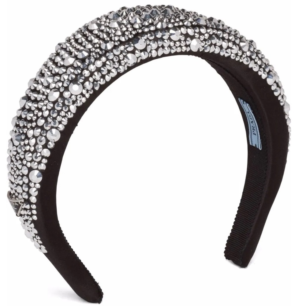 PRADA crystal-embellished satin headband